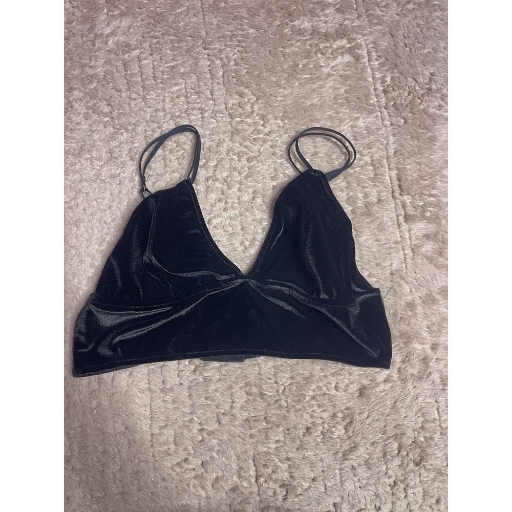size XL Free Press Clothing Black Velvet Tank Crop Top NWOT‎ Bin12